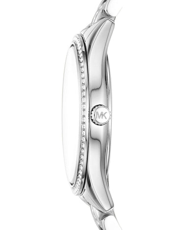 MICHAEL KORS Damen Armbanduhr 33 mm Zirkonia auf der Lünette Armband Edelstahl MK3900